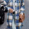 Womens Plaid Shacket Jacket Fall Fashion 2025 Long Sleeve Button Up Flannel Shirt Winter Clothing Woolen Coats