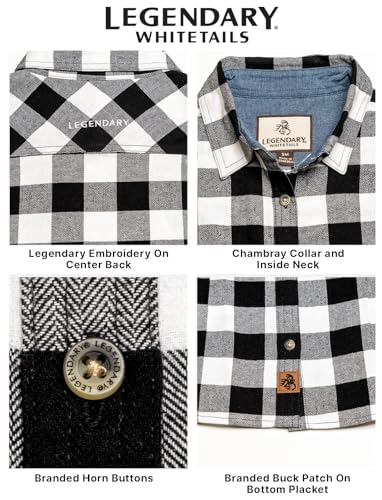 Women's Long Sleeve Plaid Flannel Button Up Shirt 100% Cotton
