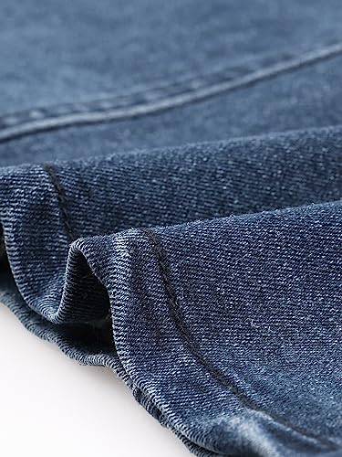 Women's Denim Skirt High Waist Slit Hem Stretch Bodycon Pencil Skirt Knee Length Jean Skirts