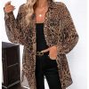 Women's Leopard Cheetah Sheer Mesh Button Down Shirt Long Sleeve Drop Shoulder Blouse Top