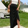 Women's Maternity High Waist A Line Flared Swing Pregnancy Long Maxi Skirt