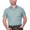 German Green Lederhosen Button Down Longsleeve/Shortsleeve Shirt