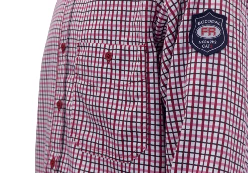 FR Shirts Flame Resistant NFPA2112/CAT2 6.5oz Light Weight Printed Fire Retardant Plaid Shirt