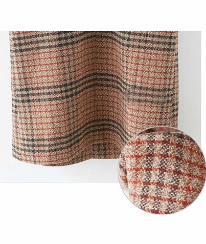Women's Plaid Trench Coat Oversize Double Breasted Lapel Jacket Mid-Long Winter Pea Coat Overcoat