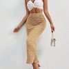 Women's High Waisted Flowy Long Pencil Skirts Ribbed Knit Bodycon Maxi Skirt Summer Trendy 2025