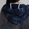 Women's Plus Size Distressed Denim Jacket Loose Fit Trench Coat Casual Long Sleeve Outerwear for Everyday Fashion