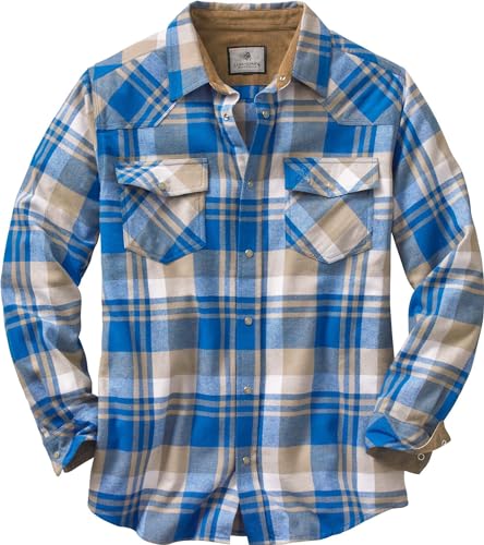 Men's Western Flannel Shirt Button Up Brushed Cotton