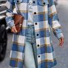 Womens Plaid Shacket Jacket Fall Fashion 2025 Long Sleeve Button Up Flannel Shirt Winter Clothing Woolen Coats