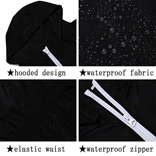 Women Waterproof Lightweight Rain Jacket Active Outdoor Hooded Raincoat
