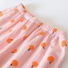 Womens Cotton Gauze Pajama Set Long Sleeve Button Up Shirt and Pants 2 Piece Cute Printed Pj Set