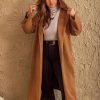 Women's Plus Size Hooded Trench Coat Faux Suede Long Wrap Coat Elegant Belted Fall Winter Outwear