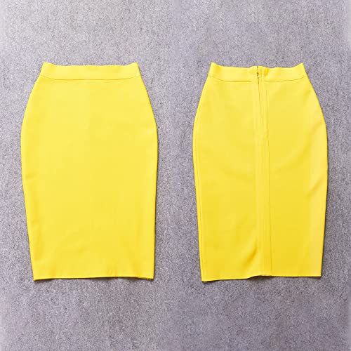 Women's High Waist Knee Length Bodycon Office Pencil Skirt