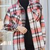 Womens Casual Flannel Plaid Shirts Shacket Jacket Oversized Fall Coat Long Sleeve Shirts Button Down Blouse Tops Outfits