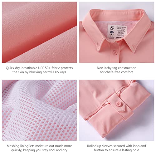 Women's UPF 50 Long Sleeve Fishing Hiking Button Down Shirt Performance Quick Dry FS21W