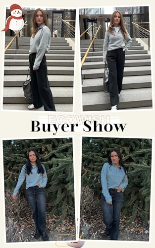 Women Tops Quarter Zip Fall Winter Tunics Casual Oversized Pullover Ribbed Quilted V Neck Collared Outfits Loose 2025