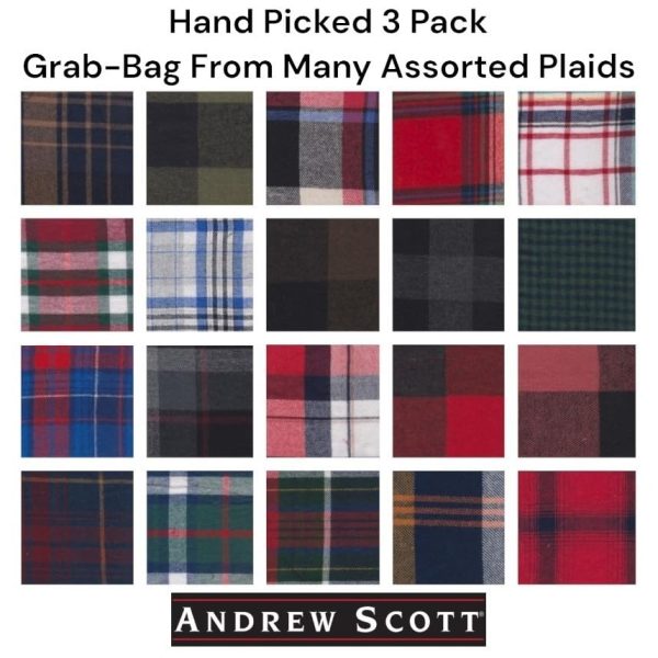 Men's Button Down Regular Fit Long Sleeve Plaid Flannel Casual Shirts - Multi Packs