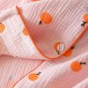 Womens Cotton Gauze Pajama Set Long Sleeve Button Up Shirt and Pants 2 Piece Cute Printed Pj Set