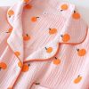 Womens Cotton Gauze Pajama Set Long Sleeve Button Up Shirt and Pants 2 Piece Cute Printed Pj Set
